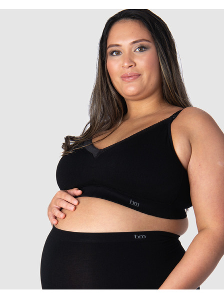 Hotmilk Sutien de alăptare pentru femei Hotmilk Caress Seamfree Bamboo FULL CAP fără cusături negru