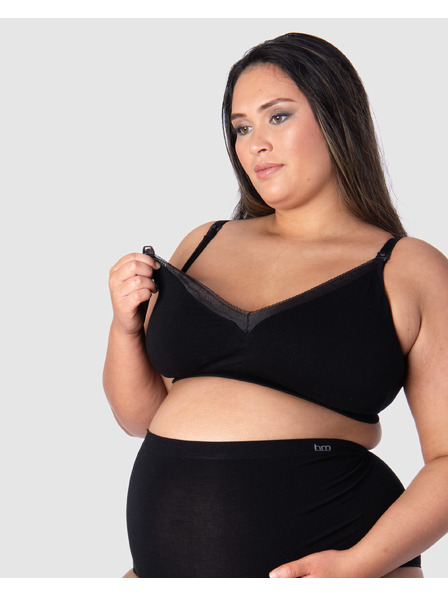 Hotmilk Sutien de alăptare pentru femei Hotmilk Caress Seamfree Bamboo FULL CAP fără cusături negru