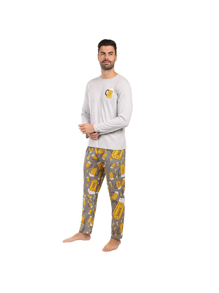 Lonka Pijama bărbați Lonka multicolori (Lopping bere/print melange)