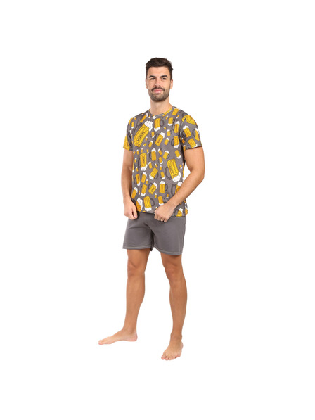 Lonka Pijama bărbați Lonka multicolori (Koffing bere/gri închis mare)