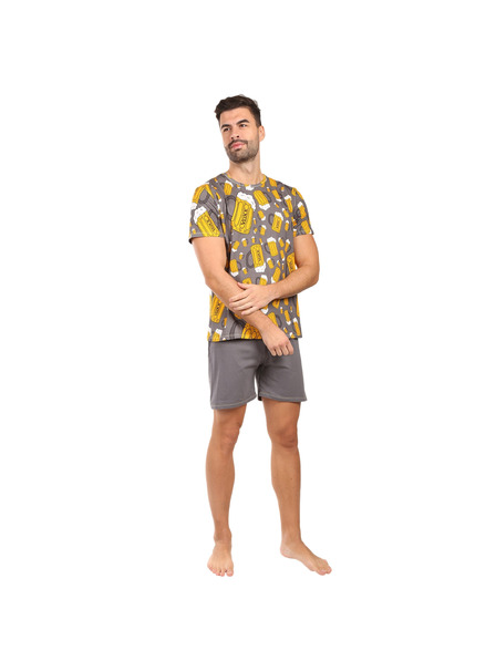 Lonka Pijama bărbați Lonka multicolori (Koffing bere/gri închis mare)