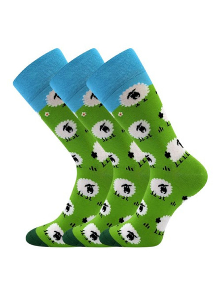 Lonka Set de trei - șosete veselе Lonka Ovečky multicolore