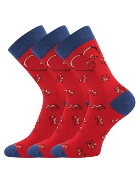 Lonka Set de trei - ciorapi veselí Lonka inimă multicolori