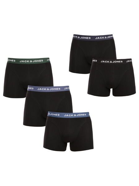 Jack & Jones Set de cinci - boxeri bărbătești Jack and Jones negri