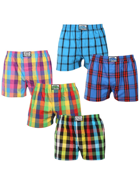 Styx Set de cinci - boxeri bărbați Styx elastic clasic supramărire multicolor