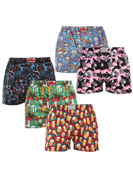 Styx Set de cinci - boxeri bărbați Styx art elastic clasic multicolor