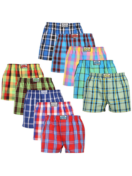 Styx Set de zece - boxeri bărbătești Styx clasic elastic multicolori
