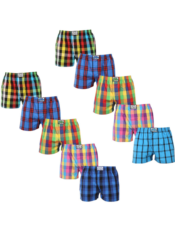 Styx Set de zece - boxeri bărbătești Styx clasic elastic multicolori