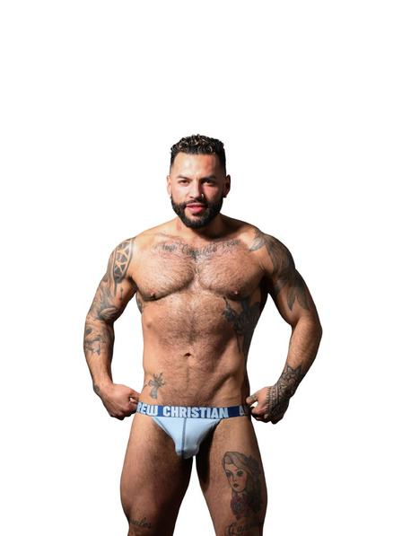 Andrew Christian Jockstrap pentru bărbați Andrew Christian albastru ALMOST NAKED