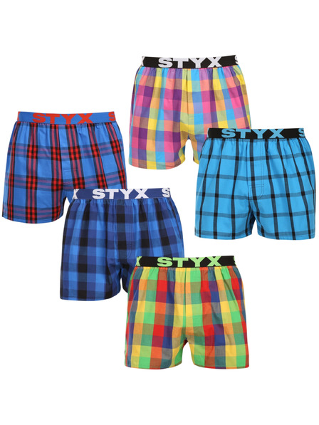 Styx Set de cinci - boxeri bărbați Styx elastic sport multicolor