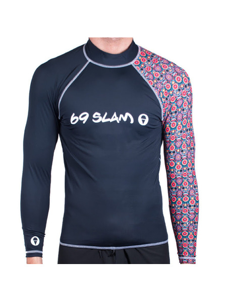 69slam Tricou bărbătesc 69SLAM flower skulls long