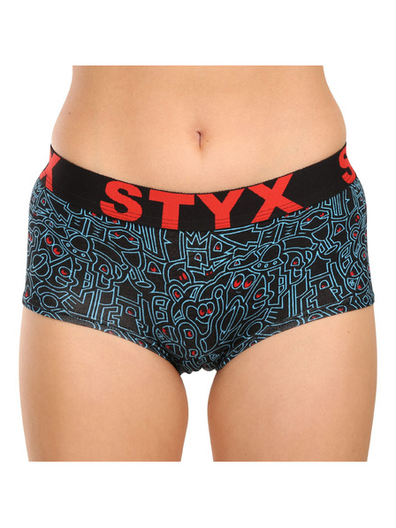 Styx Set de trei - chiloți de damă Styx art cu picior multicolor