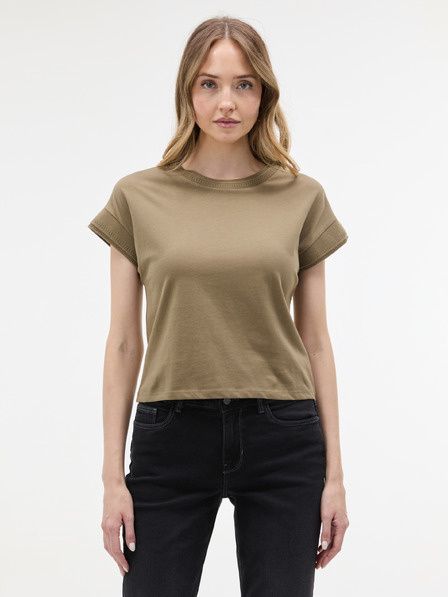 Orsay Tricou pentru femei kaki cu mânecă scurtă ORSAY