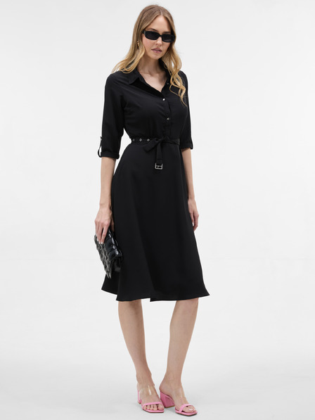 Orsay Rochie midi tip cămașă pentru femei neagră ORSAY