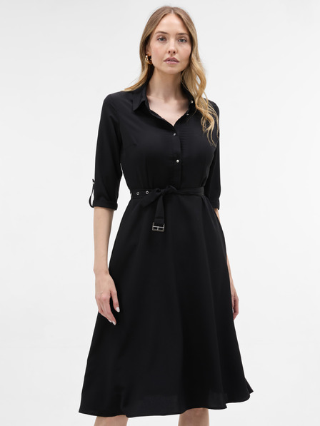 Orsay Rochie midi tip cămașă pentru femei neagră ORSAY