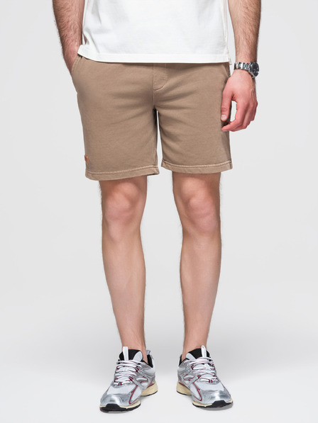 Ombre Clothing Pantaloni scurți de trening din bumbac pentru bărbați BASIC maro Ombre Clothing