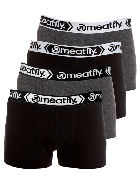 Meatfly Boxeri bărbătești Meatfly Balboa Boxershorts Four Pack Black/Grey Heather