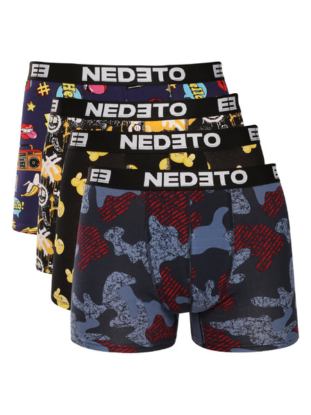 Nedeto Set de patru - boxeri bărbătești Nedeto multicolori