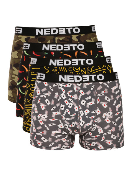 Nedeto Set de patru - boxeri bărbătești Nedeto multicolori