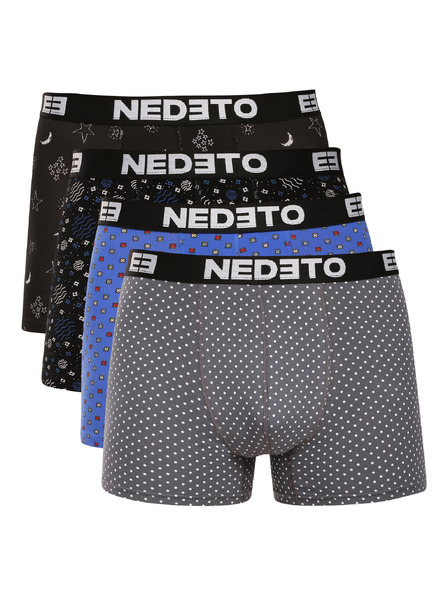 Nedeto Set de patru - boxeri bărbătești Nedeto multicolori