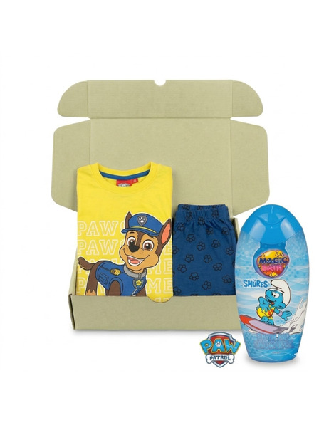 Trenýrkárna Set cadou pentru băieți pijama Paw Patrol și gel de duș Ștrumpfii