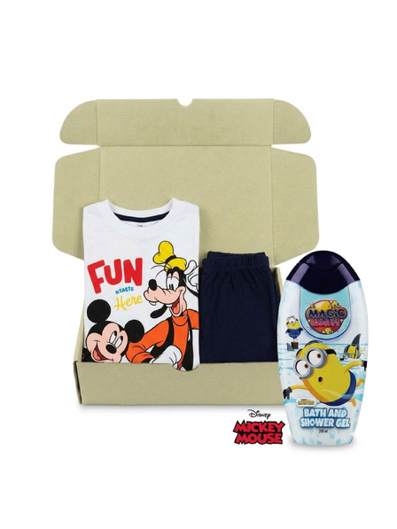 Trenýrkárna Set cadou pentru băieți pijama Mickey și gel de duș Minionii