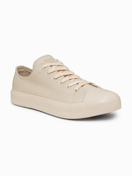 Ombre Clothing Adidași bărbați monocromi cu vârf jos – bej deschis V2 OM-FOTL-0189 Ombre Clothing