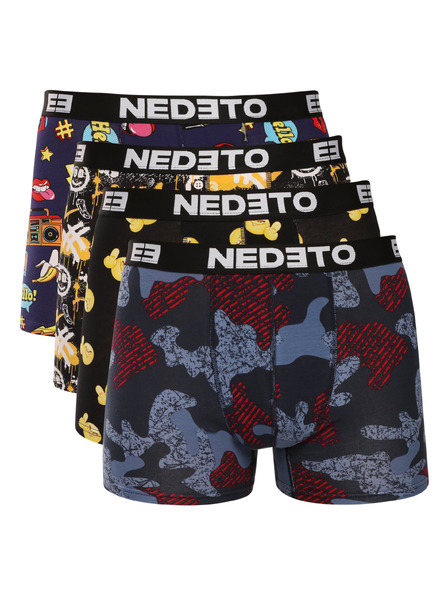 Nedeto Set de patru - boxeri bărbătești Nedeto multicolori