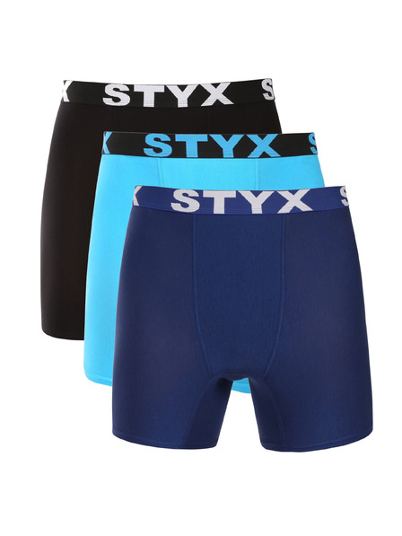 Styx Set de trei - boxeri bărbați Styx lung sport elastic multicolor