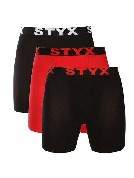 Styx Set de trei - boxeri bărbați Styx lung sport elastic multicolor