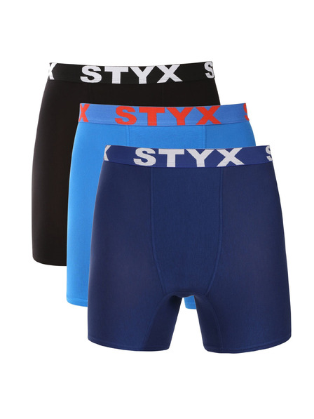 Styx Set de trei - boxeri bărbați Styx lung sport elastic multicolor