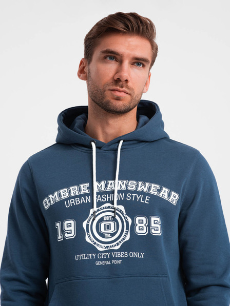 Ombre Clothing Hanorac tip cangur imprimat pentru bărbați - îmbrăcăminte Ombre