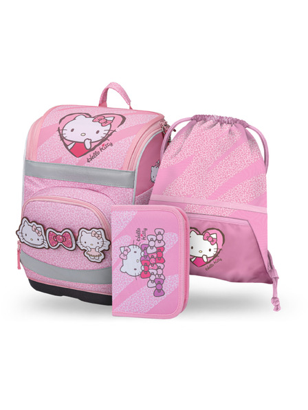 BAAGL  BAAGL SET 3 Zippy Plus Hello Kitty Sweet Leopard: ghiozdan, penar, săculeț GRS