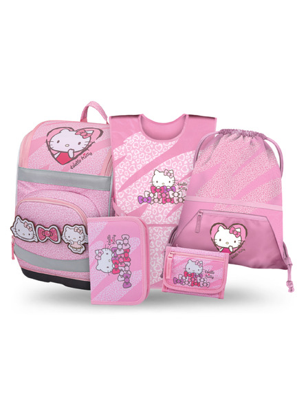 BAAGL  BAAGL SET 5 Zippy Plus Hello Kitty Sweet Leopard: ghiozdan, penar, săculeț, șort, portofel GRS
