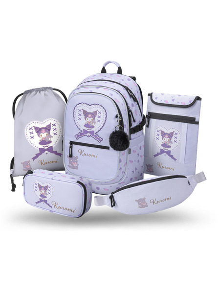 BAAGL  BAAGL SET 5 Core Kuromi Sweet One: rucsac, penar, sac, borsă de brâu, husă laptop GRS