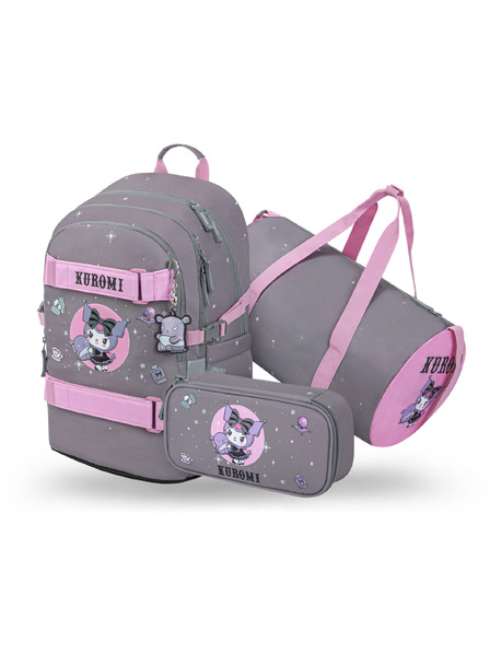 BAAGL  BAAGL SET 3 Skate Kuromi Grey: rucsac, penar, geantă sport GRS
