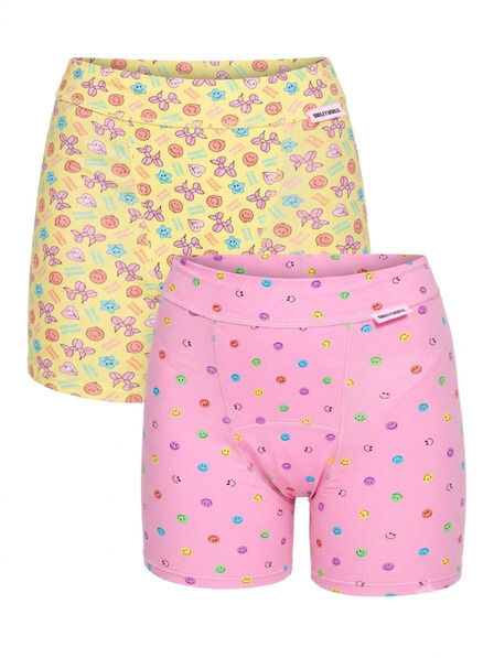 Modibodi Set de doi - Chiloți menstruali pentru fete Modibodi Teen Sleep Short Super Carnival Spirit