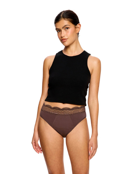Modibodi Chiloți menstruali Modibodi Sensual Hi Waist Bikini Super Mahogany