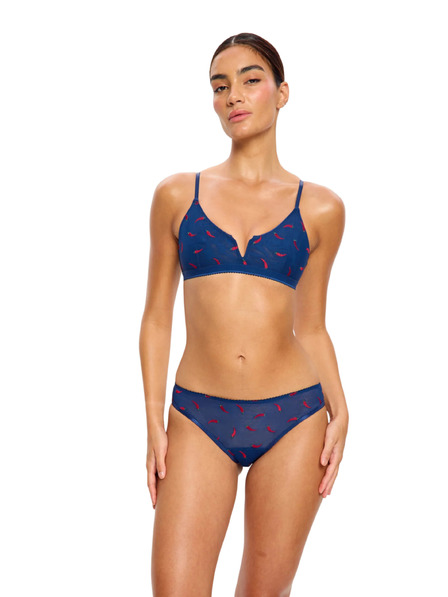 Modibodi Chiloți menstruali Modibodi Intimates V Day Cheeky Brief Light Navy Chilli