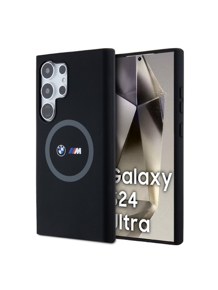 BMW BMW M Printed Round and Logo Magsafe Carcasă Silicon pentru Samsung Galaxy S24 Ultra Negru