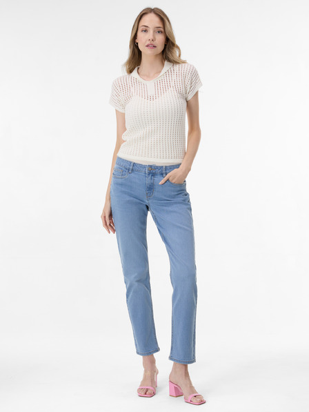 Orsay Tricou din tricot pentru femei crem cu guler ORSAY