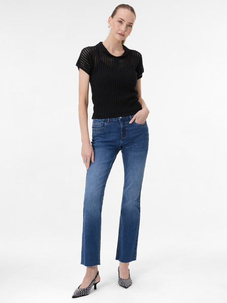 Orsay Tricou din tricot pentru femei negru cu guler ORSAY