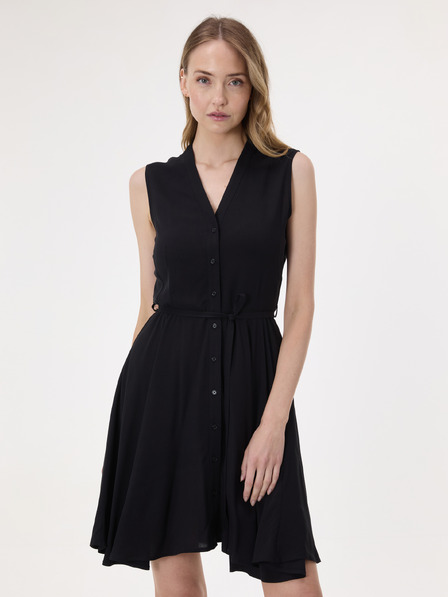 Orsay Rochie cămașă de damă neagră până la genunchi ORSAY