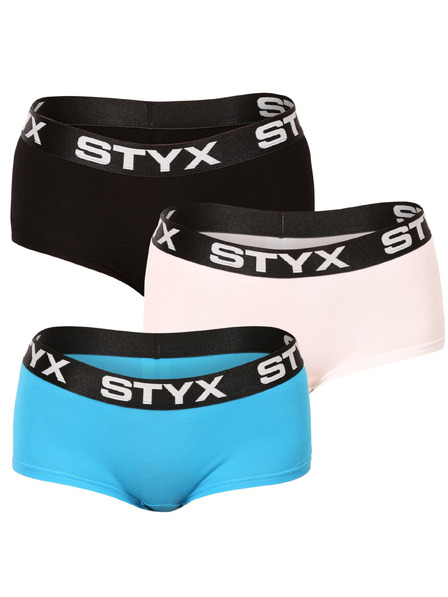 Styx Set de trei - chiloți pentru femei Styx cu talie mulată multicolor