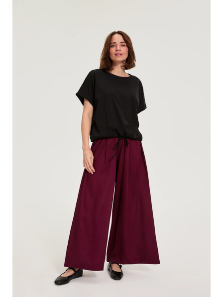 Moodo Pantaloni din viscoză burgundy Moodo