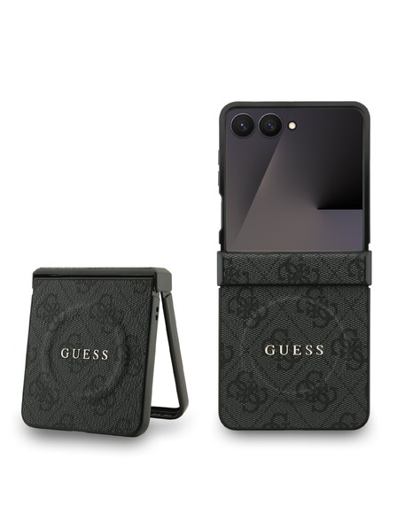 Guess Guess PU Leather 4G Colored Ring Magnetic Spate pentru Samsung Galaxy Z Flip 7 Black