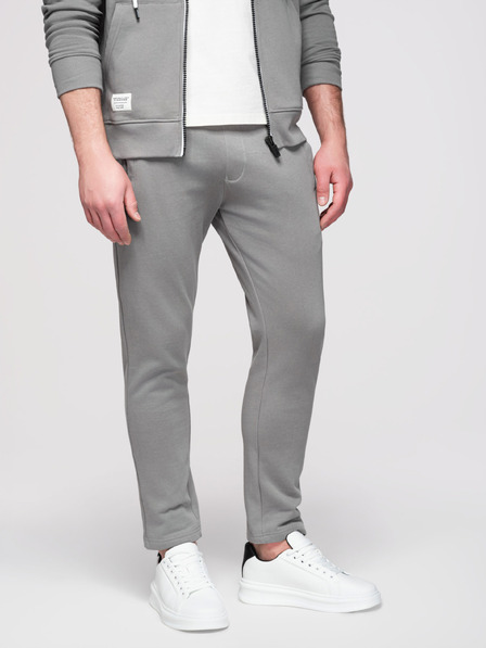 Ombre Clothing Compleu de trening pentru bărbați: hanorac cu glugă și fermoar + pantaloni cu tiv drept – gri V8 Z23 Ombre Clothing