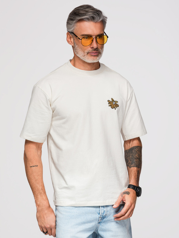 Ombre Clothing Tricou "OM-TSCT-0275" – culoare crem Ombre Clothing