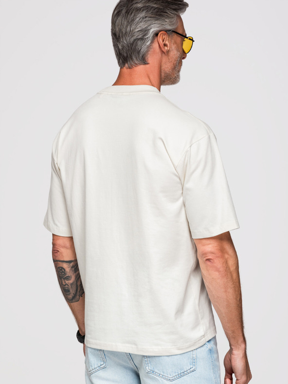 Ombre Clothing Tricou "OM-TSCT-0275" – culoare crem Ombre Clothing