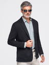 Ombre Clothing Sacou pentru bărbați SLIM din jersey cu structură fină – negru V2 M165 Ombre Clothing
